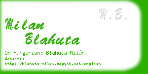 milan blahuta business card